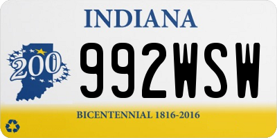 IN license plate 992WSW