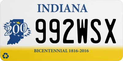 IN license plate 992WSX