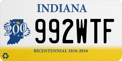 IN license plate 992WTF