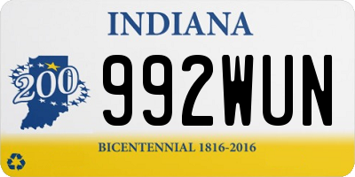 IN license plate 992WUN
