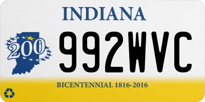 IN license plate 992WVC