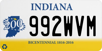 IN license plate 992WVM