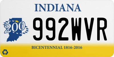 IN license plate 992WVR