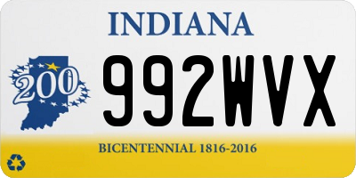 IN license plate 992WVX