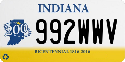 IN license plate 992WWV