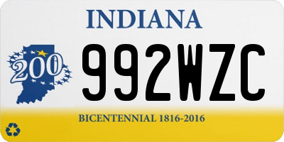 IN license plate 992WZC