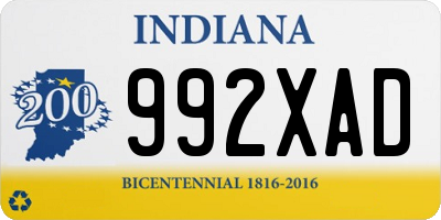 IN license plate 992XAD