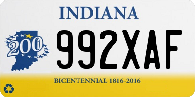 IN license plate 992XAF