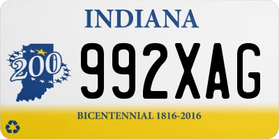 IN license plate 992XAG