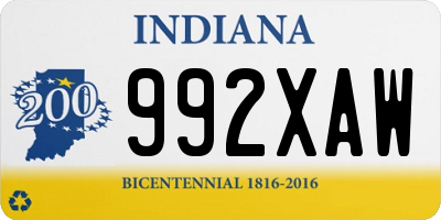 IN license plate 992XAW