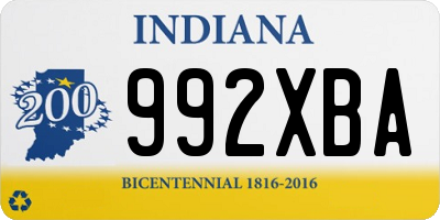 IN license plate 992XBA