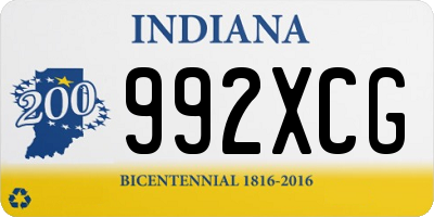 IN license plate 992XCG