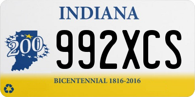 IN license plate 992XCS