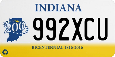 IN license plate 992XCU