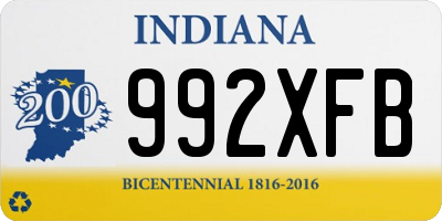 IN license plate 992XFB