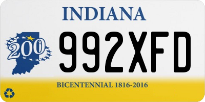 IN license plate 992XFD