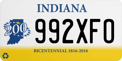 IN license plate 992XFO