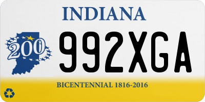 IN license plate 992XGA