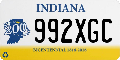 IN license plate 992XGC