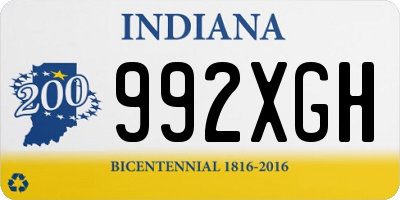 IN license plate 992XGH