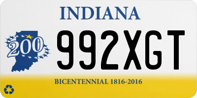 IN license plate 992XGT