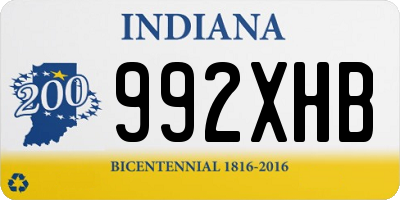 IN license plate 992XHB