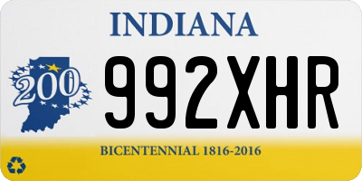 IN license plate 992XHR