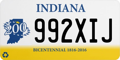 IN license plate 992XIJ