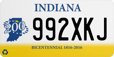 IN license plate 992XKJ