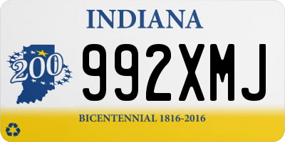 IN license plate 992XMJ