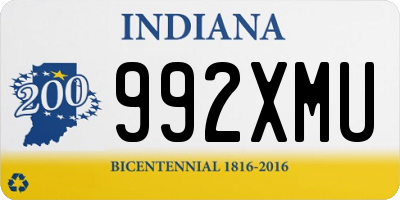 IN license plate 992XMU