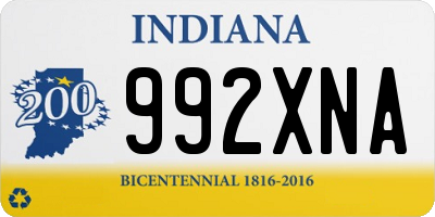 IN license plate 992XNA