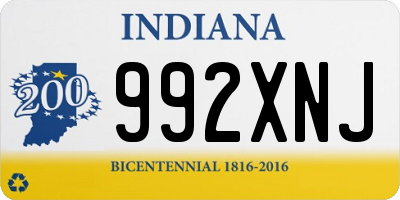 IN license plate 992XNJ