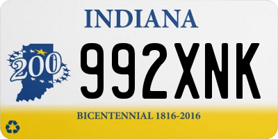 IN license plate 992XNK