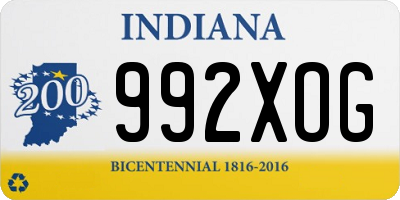 IN license plate 992XOG