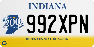 IN license plate 992XPN