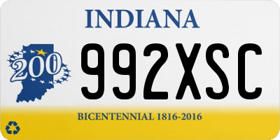 IN license plate 992XSC