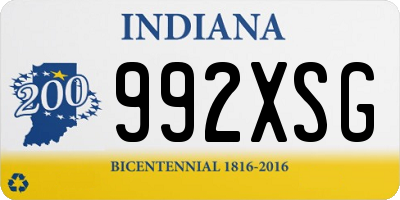 IN license plate 992XSG