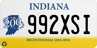 IN license plate 992XSI