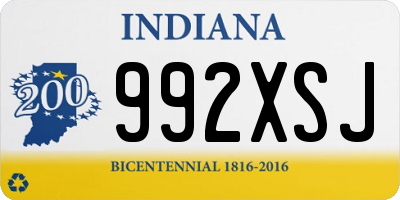 IN license plate 992XSJ