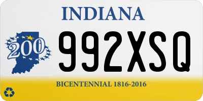 IN license plate 992XSQ