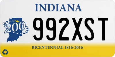 IN license plate 992XST