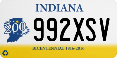 IN license plate 992XSV