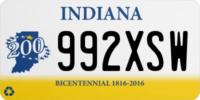 IN license plate 992XSW