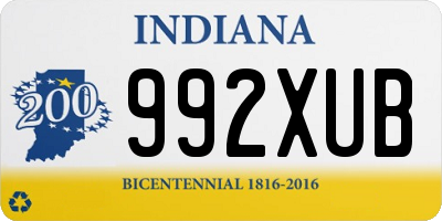 IN license plate 992XUB