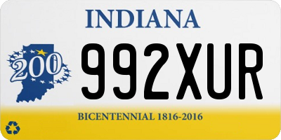 IN license plate 992XUR