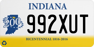 IN license plate 992XUT