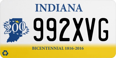 IN license plate 992XVG