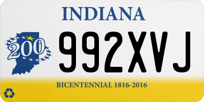 IN license plate 992XVJ