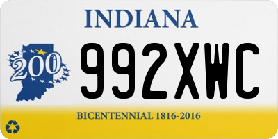 IN license plate 992XWC